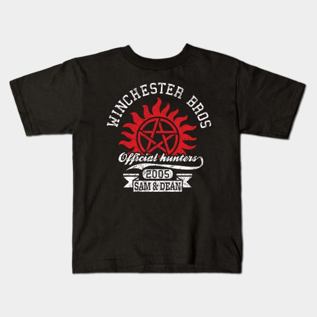 Winchester bros official hunters Kids T-Shirt by Bomdesignz